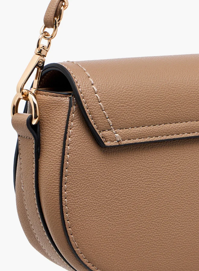 Celeste Lock Accent Crossbody Bag with Detachable Strap and Flap Closure