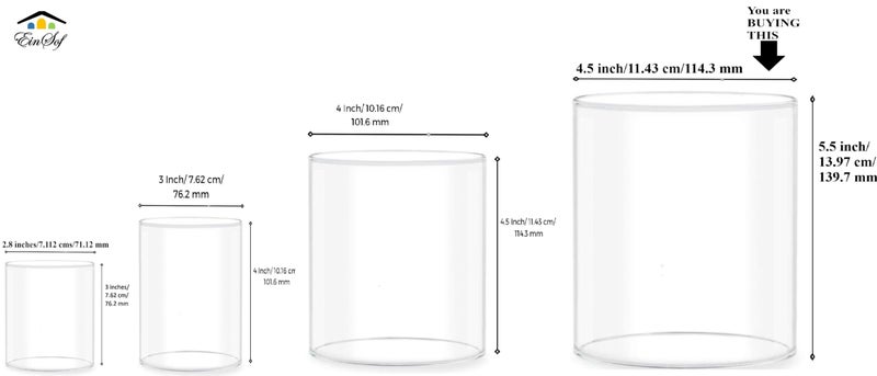 Ein Sof Large Size Borosilicate Glass Cover for Akhand Diyas - Akhand Jyoti Wind Protector, Tealight & Led tealights, 5.5 inches Height, 4.2 inches Width - Image 4