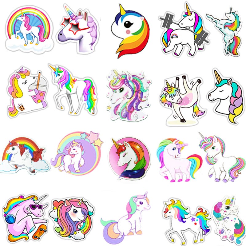 RORANIC Cute Unicorn Stickers for Girls50Pcs Reusable Matte Waterproof Vinyl Unicorn Sticker for Water BottlesColorful Aesthetic Rainbow Unicorn Stickers for CupsFlaskLaptopPhoneBikeSkateboard