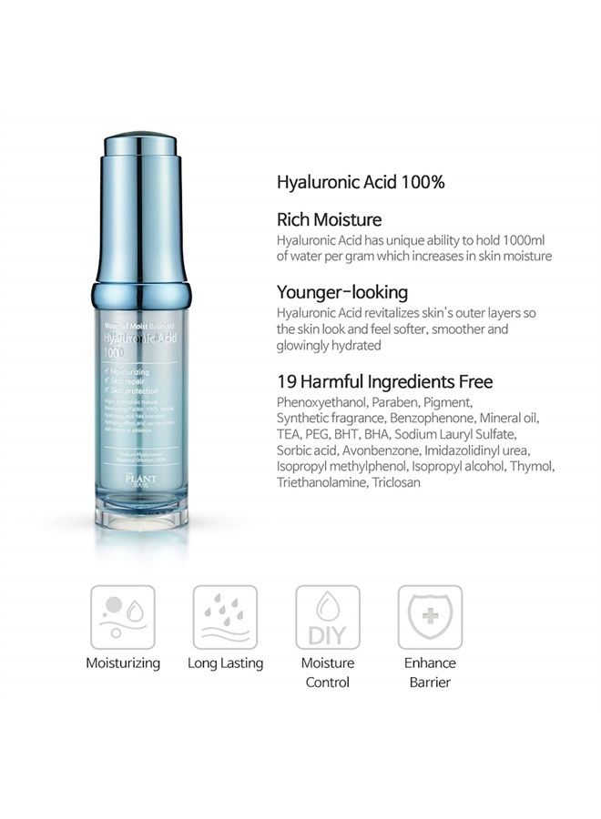 the plant base Waterfall Moist Balanced Hyaluronic Acid 100 Moisturizing Ampoule 20ml, Rich Moisture, Korean Skincare, Facial Ampoule, Paraben Free - Image 1