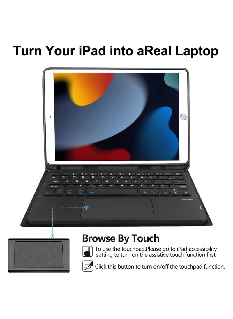 iPad 10th Generation Keyboard Case with Trackpad (10.9 inch 2022 Release), Wireless Detachable Rechargeable Multi-touch Keyboard, Smart Folio Protective Cover with Pencil Holder  - Image 5