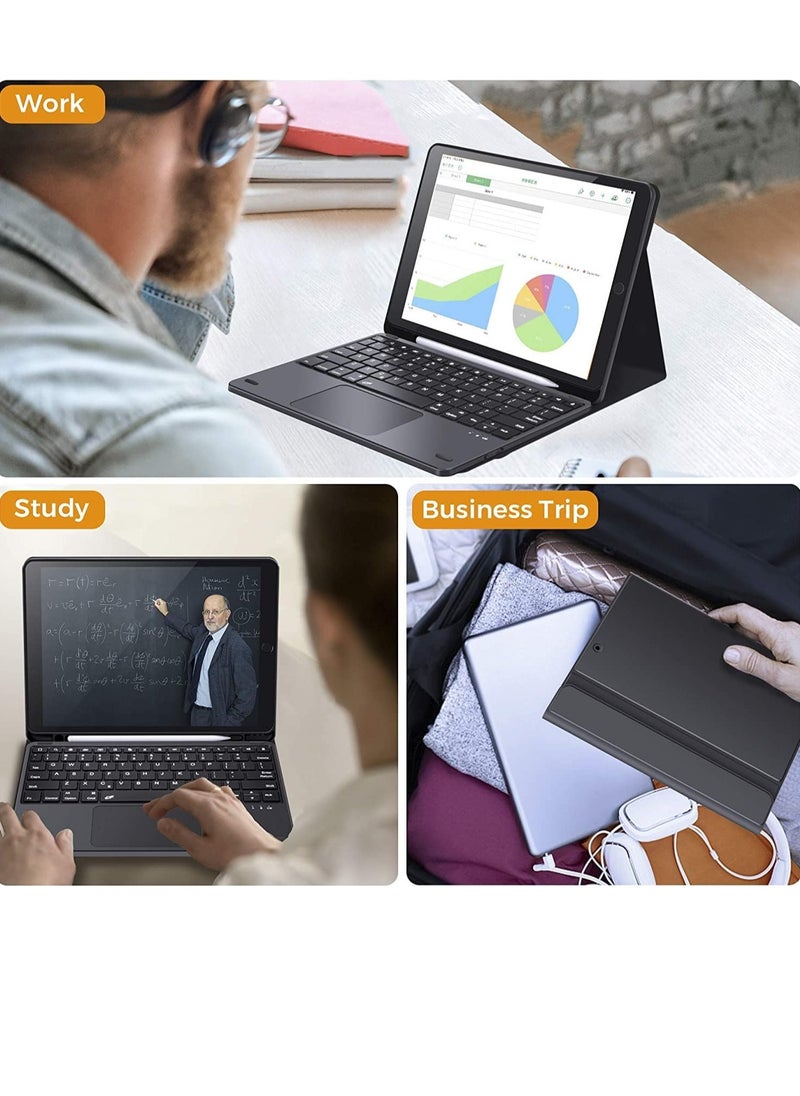 iPad 10th Generation Keyboard Case with Trackpad (10.9 inch 2022 Release), Wireless Detachable Rechargeable Multi-touch Keyboard, Smart Folio Protective Cover with Pencil Holder  - Image 2