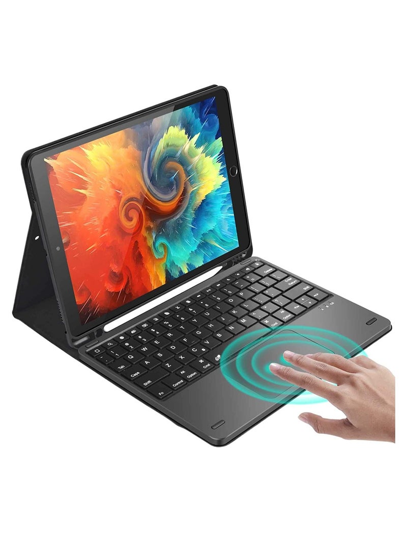 iPad 10th Generation Keyboard Case with Trackpad (10.9 inch 2022 Release), Wireless Detachable Rechargeable Multi-touch Keyboard, Smart Folio Protective Cover with Pencil Holder