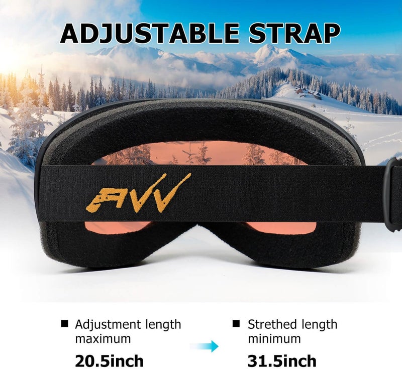 AVV Store OTG Ski Goggles for Men Women With Anti-Fog Dual Layer lens, UV400 Snow Goggle for Snowboarding Snowmobiling Skating - Image 5