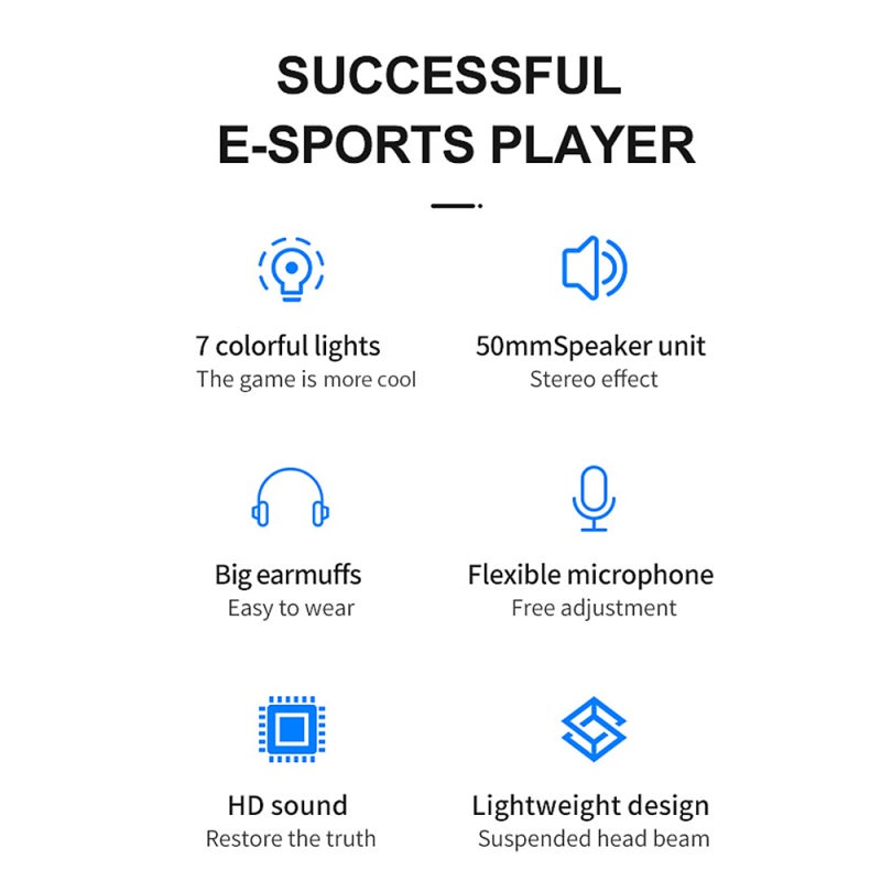 Gaming Headset White 50mm Driver Immersive 7.1 Surround Sound Over Ear Headphones - Lightweight Ergonomic Soft Breathable Ear Cups Powerful Bass With LED Light Volume Control for Pro Gamers Home Gamin - Image 3