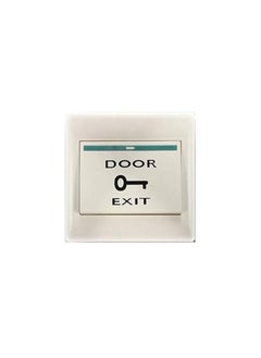 Verimax Access Control Door Exit Switch – White Button with Silver Alloy Panel – Electric Door Opener Controller – Push to Exit Switch for Access Systems  - Image 1