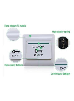 Verimax Access Control Door Exit Switch – White Button with Silver Alloy Panel – Electric Door Opener Controller – Push to Exit Switch for Access Systems  - Image 5