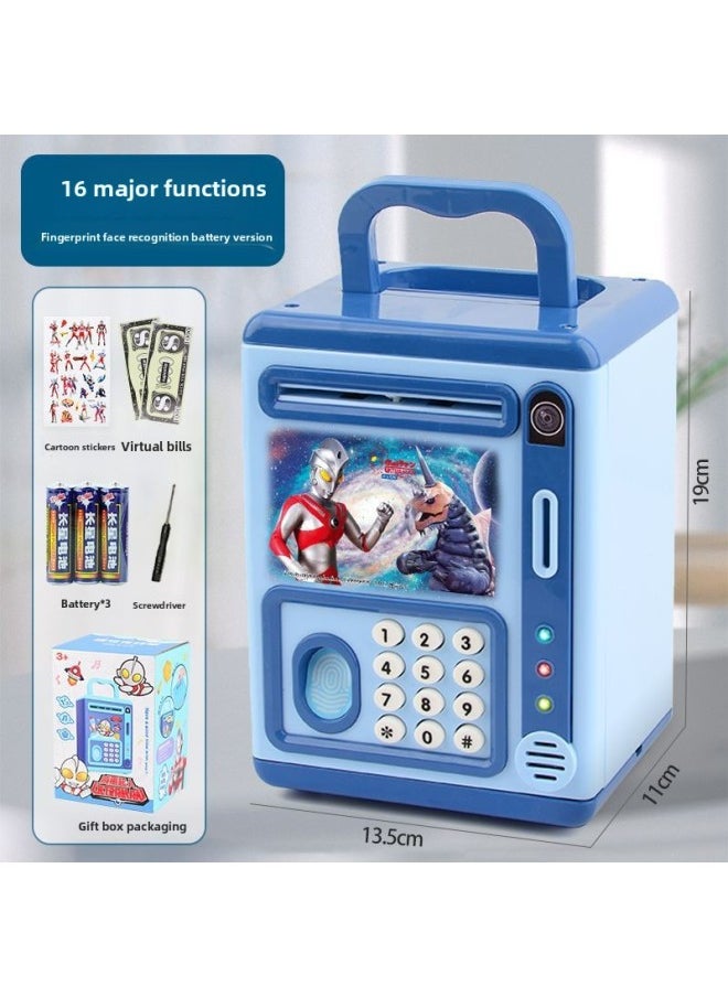 null - Creative Ultraman Piggy Bank Large Capacity Children Can't Break, Only Can't Get In Boy Piggy Bank Can't Break, Anti-fall-Color:Ace Monster-fingerprint + Face + Children's Song Story/music-Size:Charging Version - Image 1