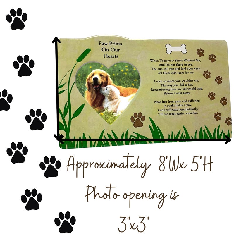 بانبيري ديزاينز Banberry Designs Dog Memorial Photo Frame مع Easel Back - عندما يبدأ الغد بدوني - فتح صورة على شكل قلب - في ذكرى محبة للكلاب - Image 3
