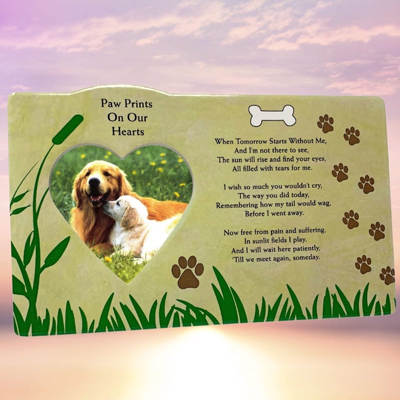 بانبيري ديزاينز Banberry Designs Dog Memorial Photo Frame مع Easel Back - عندما يبدأ الغد بدوني - فتح صورة على شكل قلب - في ذكرى محبة للكلاب - Image 4