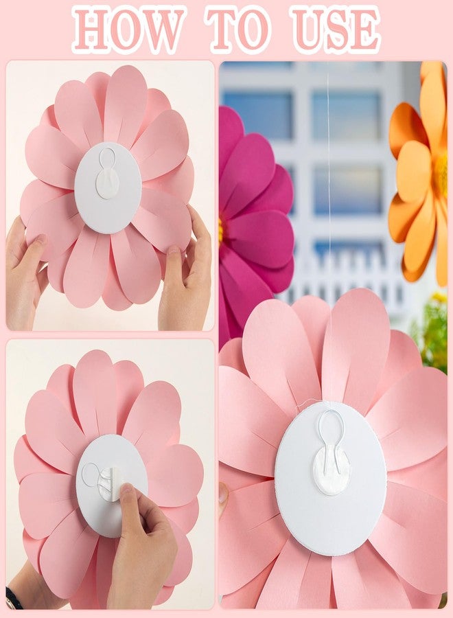 Homarkable Paper Flowers Decorations for Wall, 3D Handmade Artificial Flowers for Wall Decorations, Pink Orange White, for Baby Girl Nursery Room Bulletin Board Decoration - Image 3