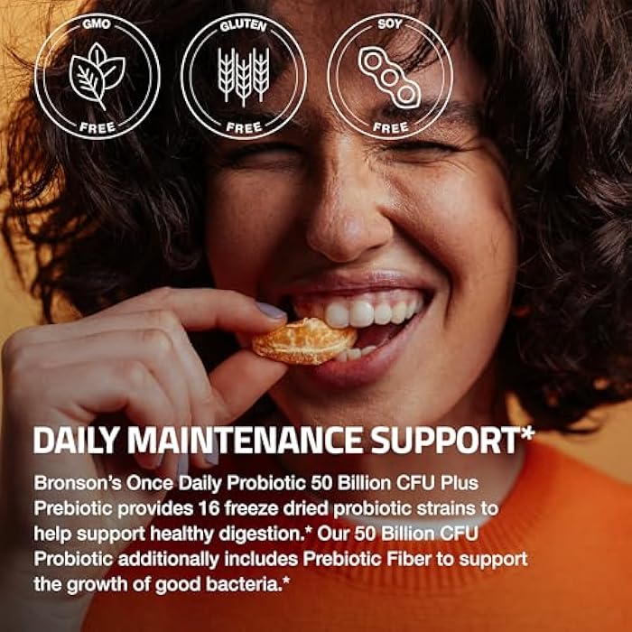 Bronson Once Daily Probiotic 50 Billion CFU Plus Prebiotic Daily Maintenance Formula One Capsule Per Day Non-GMO, 30 Vegetarian Capsules - Image 4