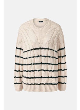 Tchibo Women Knitted Pull Over Sweater, Beige  - Image 2