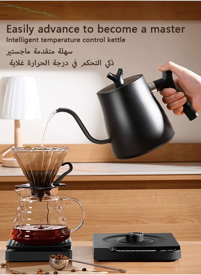 يو إل اتش واي سي غلاية كهربائية مع أوزة الرقبة 1 لتر 1000W صانع القهوة ، 304 الفولاذ المقاوم للصدأ صانع القهوة ، صانع القهوة ترموستاتي  - Image 2