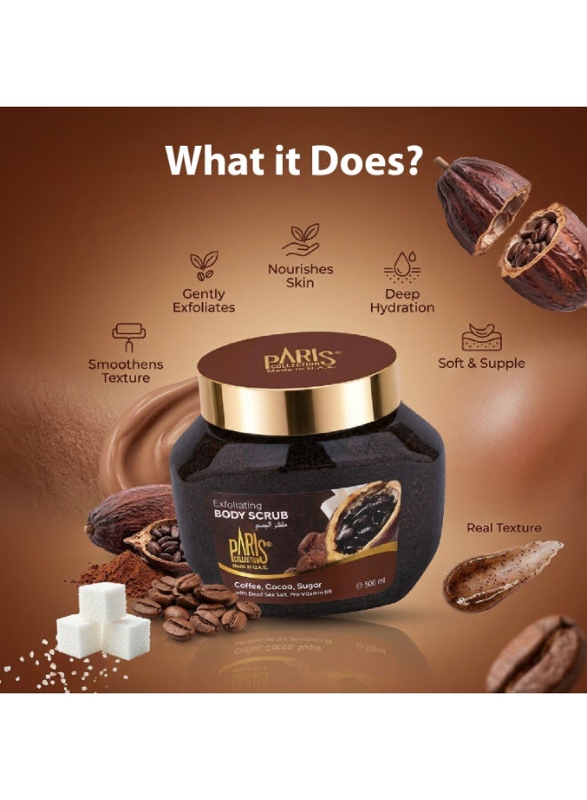 Paris Collection Coffee Cocoa Sugar Scrub Unisex 500ml - Image 2
