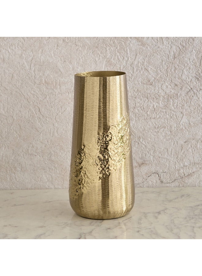 Home Box Melrose Litt Aluminium Textured Vase - 14x14x30 cm - Image 2