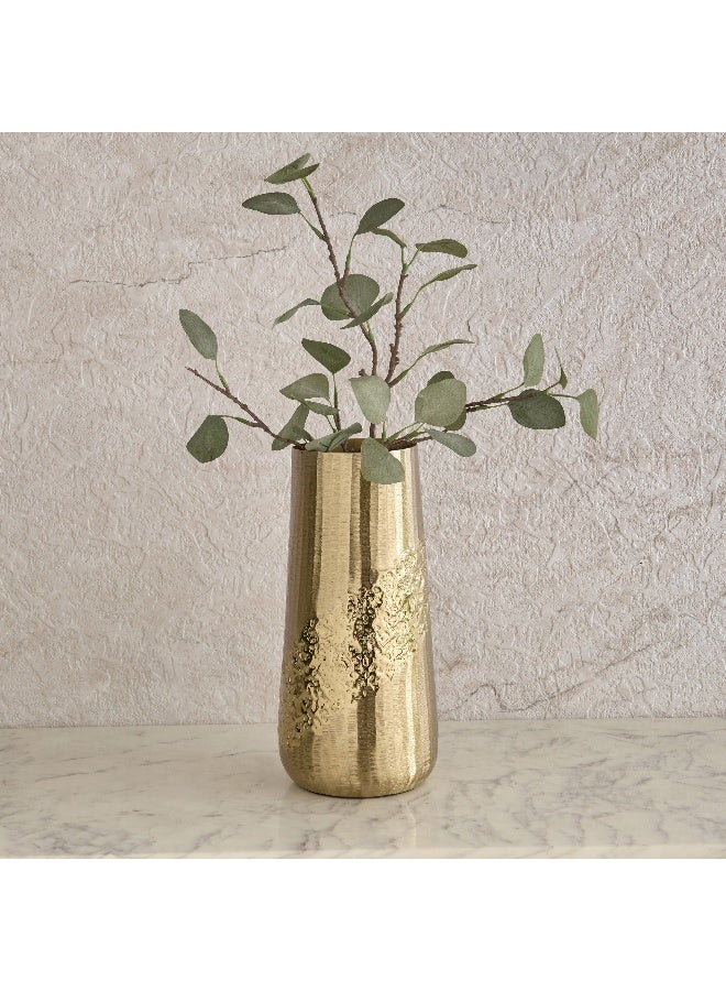 Home Box Melrose Litt Aluminium Textured Vase - 14x14x30 cm - Image 1