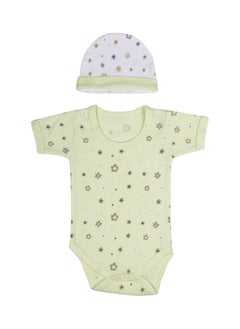 Babies Basic 5 Piece Unisex 100% Cotton Gift Set Include Bib, Romper, Mittens, Cap And Sleepsuit/Jumpsuit  - Image 3