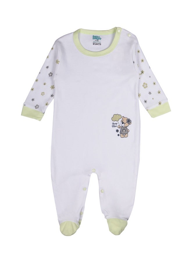 Babies Basic 5 Piece Unisex 100% Cotton Gift Set Include Bib, Romper, Mittens, Cap And Sleepsuit/Jumpsuit  - Image 2