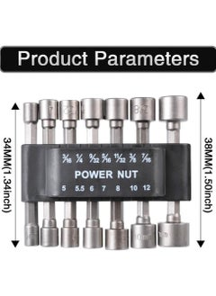 Generic Power Nut Driver Drill Bit Set, 14pcs 1/4” Hex Socket Adapter Bolt Drivers Repairing Tool, Cr-V Steel, For Quicker Change Chuck, Electric Screwdriver, Hand Drill, Pneumatic Drill, Lithium Drill  - Image 4
