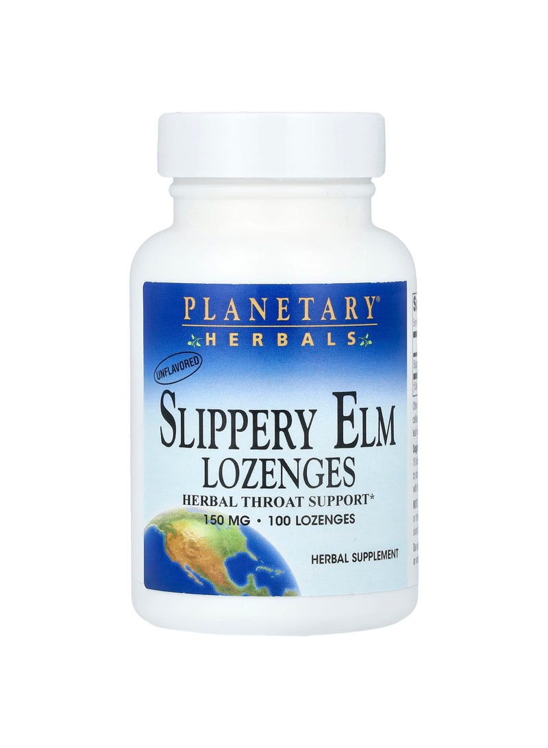 Slippery Elm Lozenges, Unflavored, 150 mg, 100 Lozenges