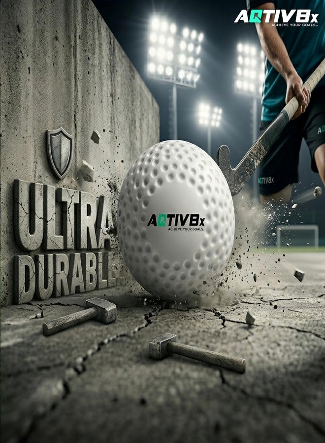 AQTIV8x Hockey Balls, PVC Practice Turf Cricket Practice White Balls, Cricket Training Ball (Pack of 2) - Image 2