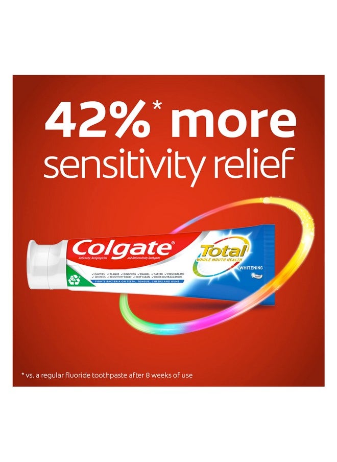 Colgate - Total Teeth Whitening Toothpaste, 10 Benefits Including Sensitivity Relief ,Whitening Mint, 4.8 Oz ( Pack Of 4 ) - Image 1
