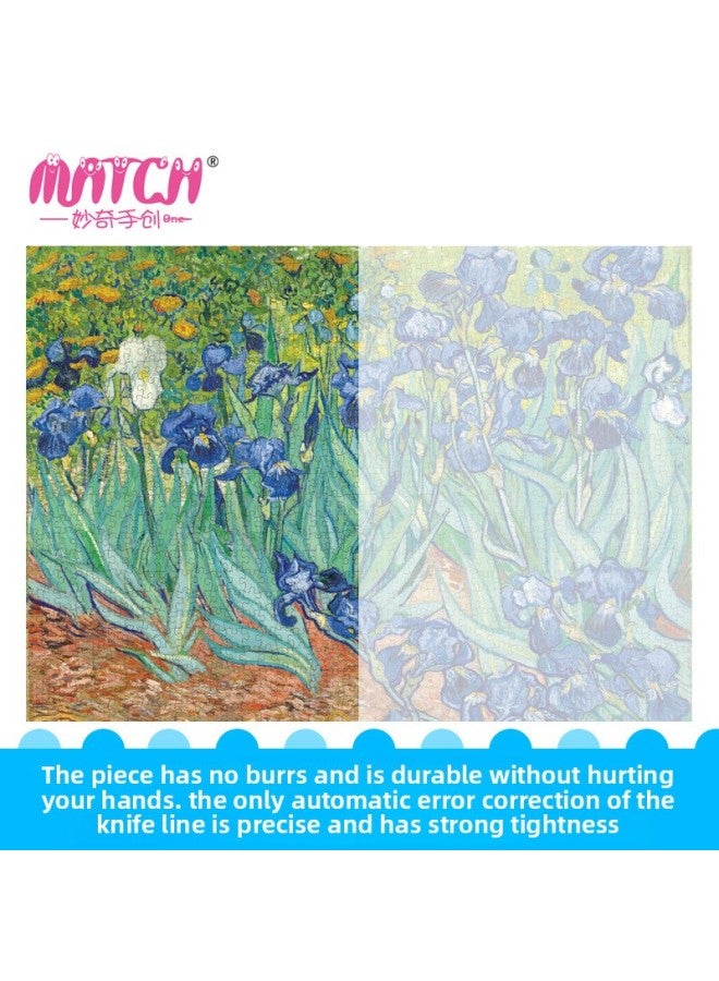 Direct Camp] Miaoqi Hand-created Difficult Jigsaw 1000 Boxed Adult Iris World Famous Painting-Color:Sunrise Impression  - Image 4