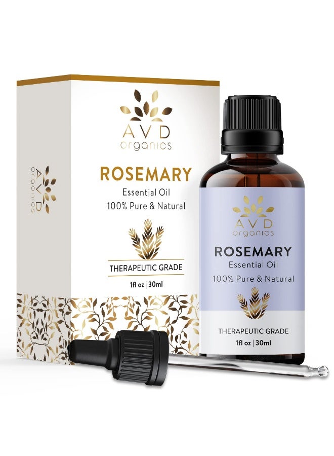 AVD Organics Rosemary Oil for Hair Growth 100% Pure And Natural Therapeutic Grade Hair Oil For Scalp Nourishment & Hairfall Control, Essential Oil For Diffuser 1 fl. Oz - Image 2