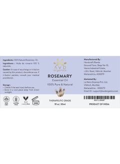 AVD Organics Rosemary Oil for Hair Growth 100% Pure And Natural Therapeutic Grade Hair Oil For Scalp Nourishment & Hairfall Control, Essential Oil For Diffuser 1 fl. Oz  - Image 5