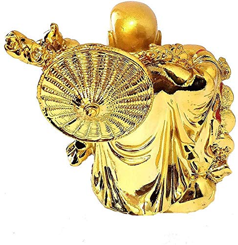 GJ Exclusive Feng Shui Standing Laughing Buddha Medium Statue (5 inches), Happy Man for Good Luck, Wealth, Prosperity at Home, Office, Resin - Image 3
