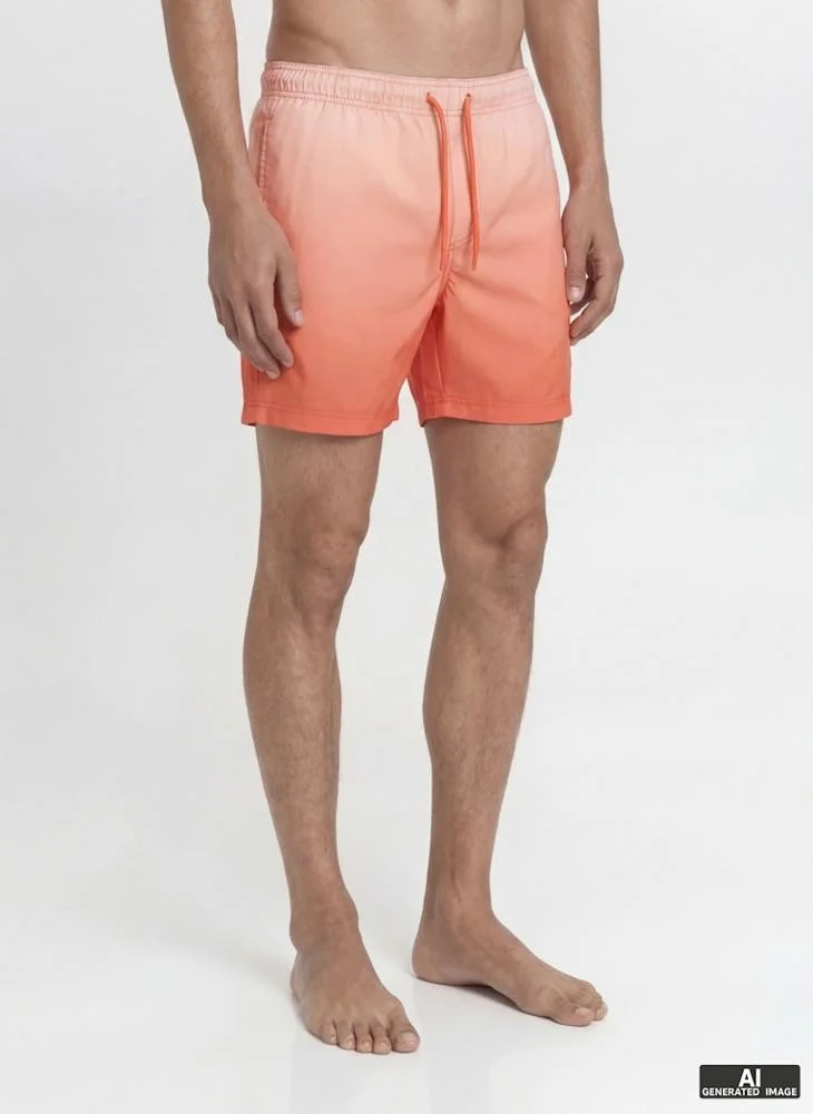 Dip Dye Drawstring Swim Shorts