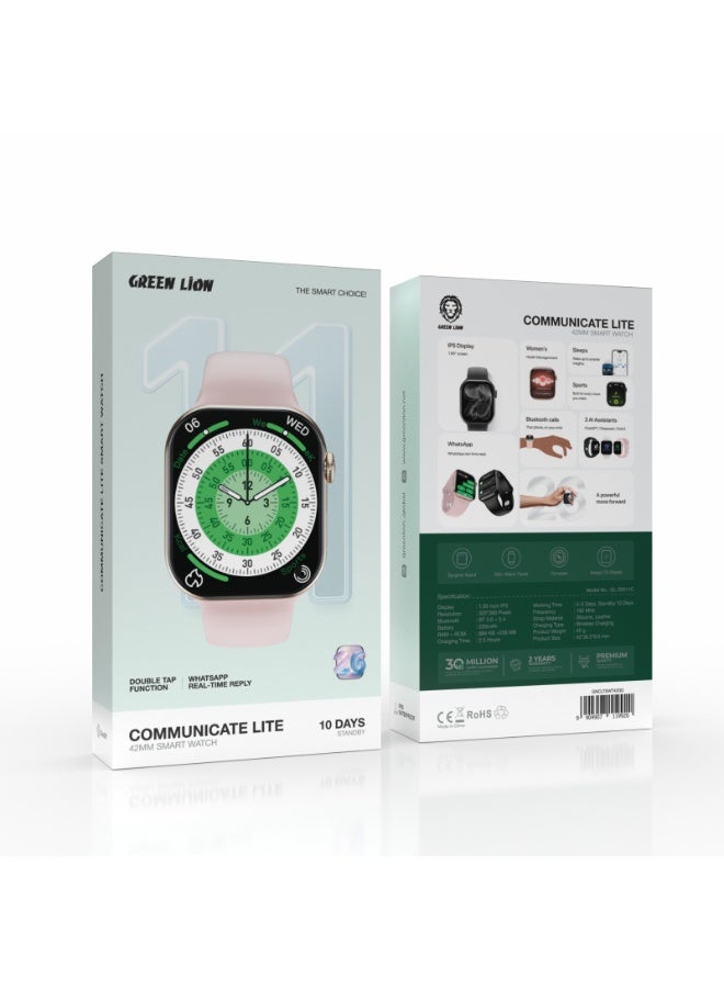 GREEN LION Communicate Lite Smart Watch / 1.85" IPS Display / Bluetooth Calls / 10 Days Standby / Waterproof IP68 / Fitness Tracking / Backtrack Function / Double Tap Function - Gold - Image 3