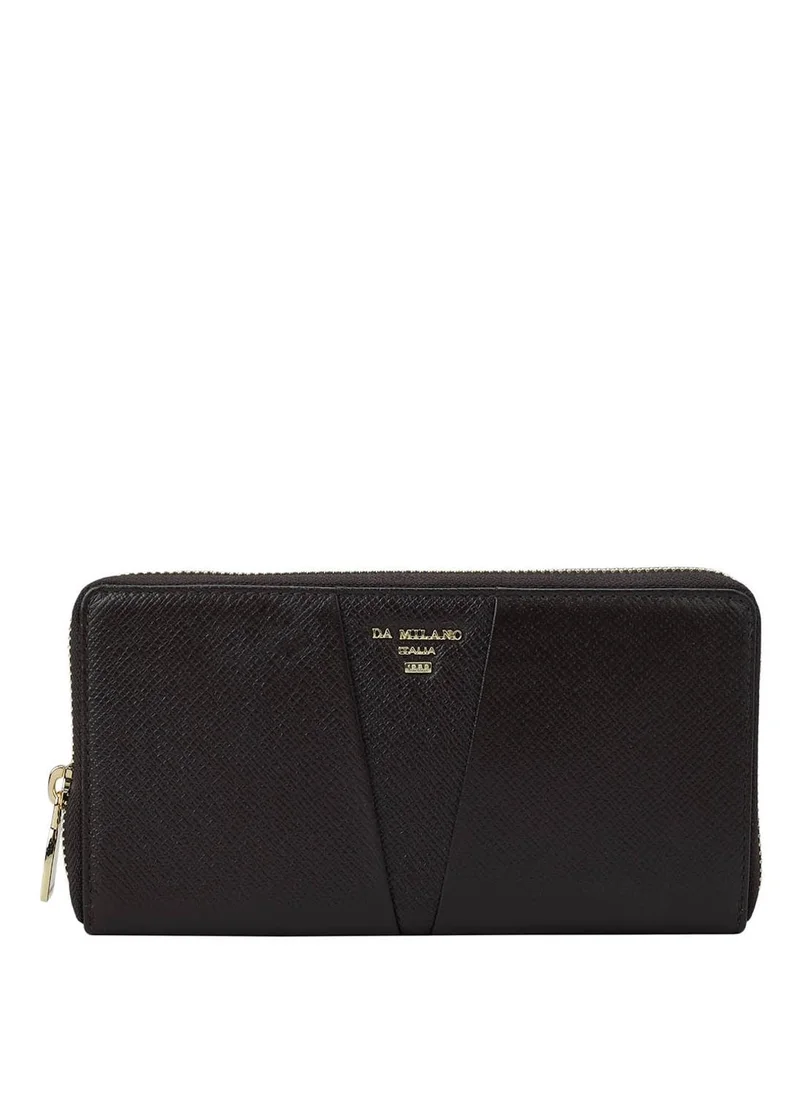 دا ميلانو محفظة نسائية جلد طبيعي بني من دا ميلانو