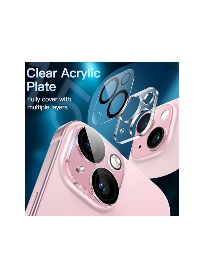 بروماس واقي عدسة الكاميرا لهاتف iPhone 15 6.1 بوصة وiPhone 15 Plus 6.7 بوصة، زجاج مقسى 9H، مضاد للخدش، صديق للحافظة، لا يؤثر على اللقطات الليلية، شفاف عالي الدقة، 3 عبوات - Image 3