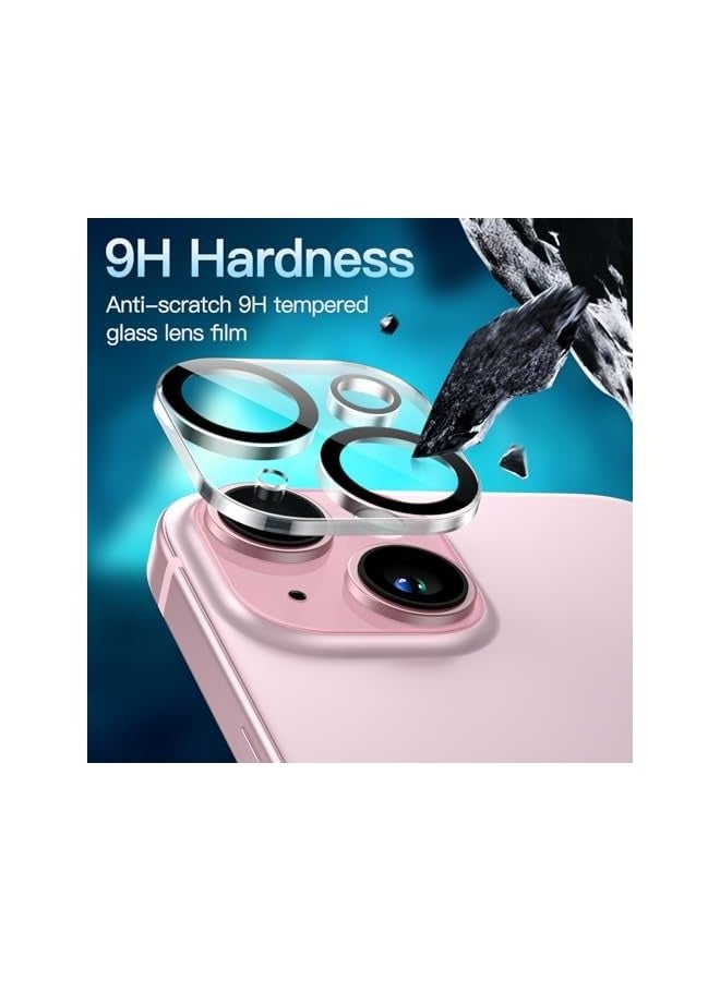 بروماس واقي عدسة الكاميرا لهاتف iPhone 15 6.1 بوصة وiPhone 15 Plus 6.7 بوصة، زجاج مقسى 9H، مضاد للخدش، صديق للحافظة، لا يؤثر على اللقطات الليلية، شفاف عالي الدقة، 3 عبوات - Image 4