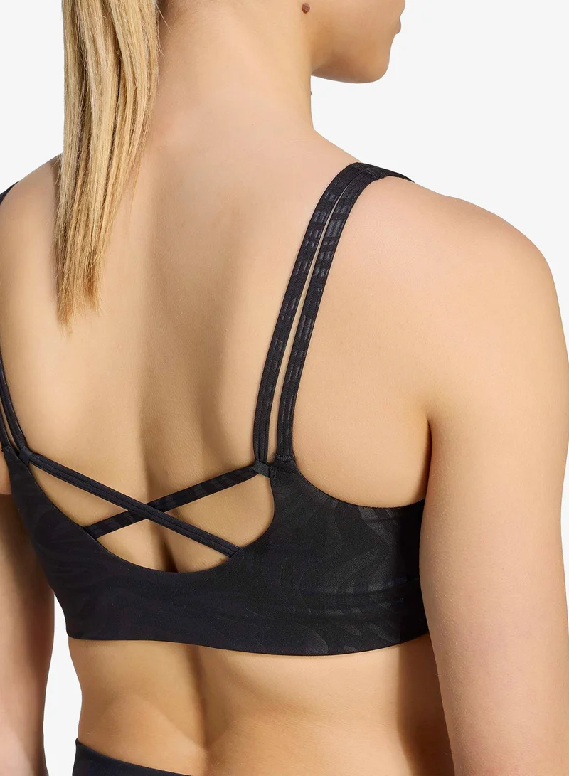 Adidas BLACK All Me Essential Graphic Light Support Bra for Women | Best Price UAE
