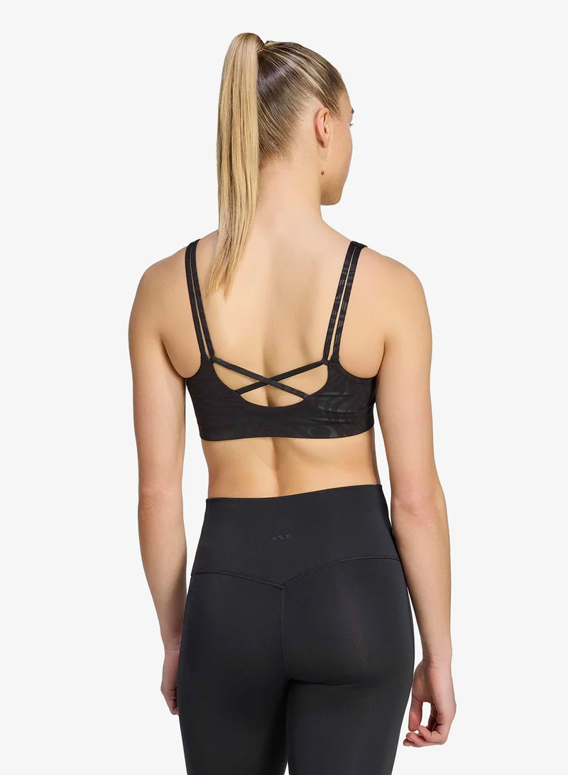 Adidas BLACK All Me Essential Graphic Light Support Bra for Women | Best Price UAE