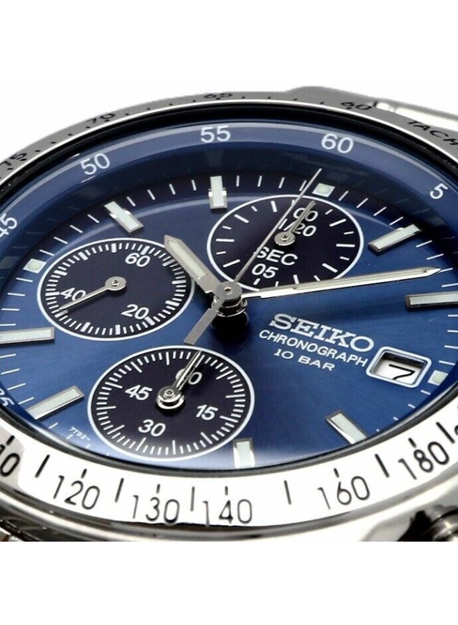 Seiko Limited Edition Spirit Chronograph Watch SBTQ071, 38.5 mm Blue Dial, Stainless Steel Bracelet,  100 m WR - Image 5