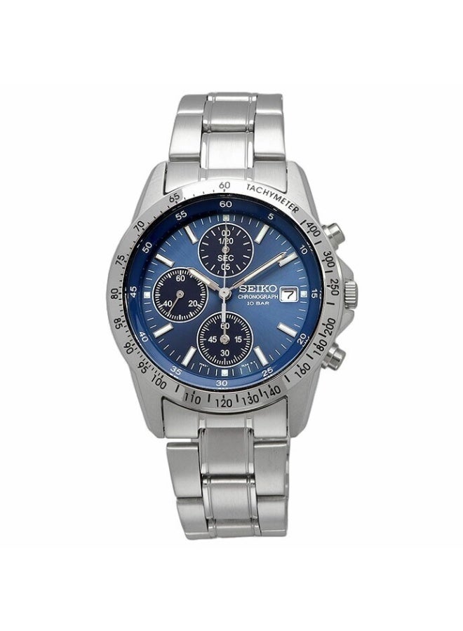 Seiko Limited Edition Spirit Chronograph Watch SBTQ071, 38.5 mm Blue Dial, Stainless Steel Bracelet,  100 m WR - Image 3