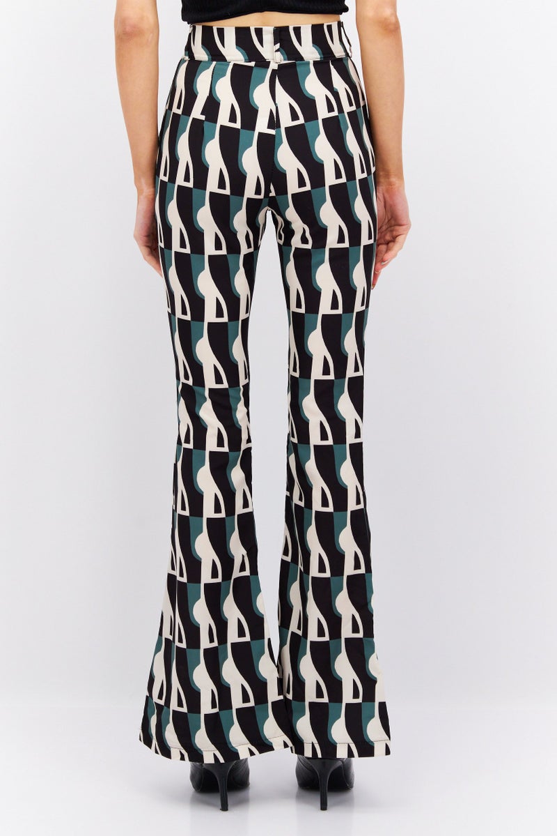 boohoo Women Petite Allover Print Trouser Pants, Multicolor - Image 4