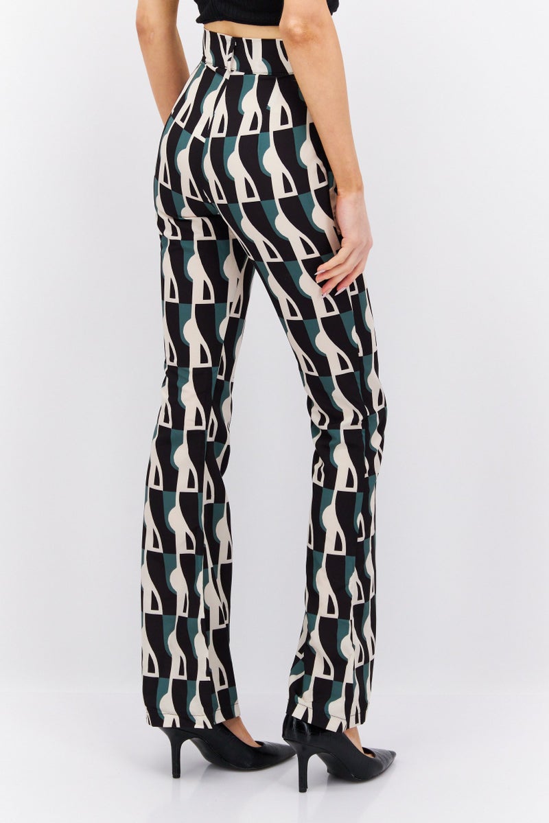 boohoo Women Petite Allover Print Trouser Pants, Multicolor - Image 2