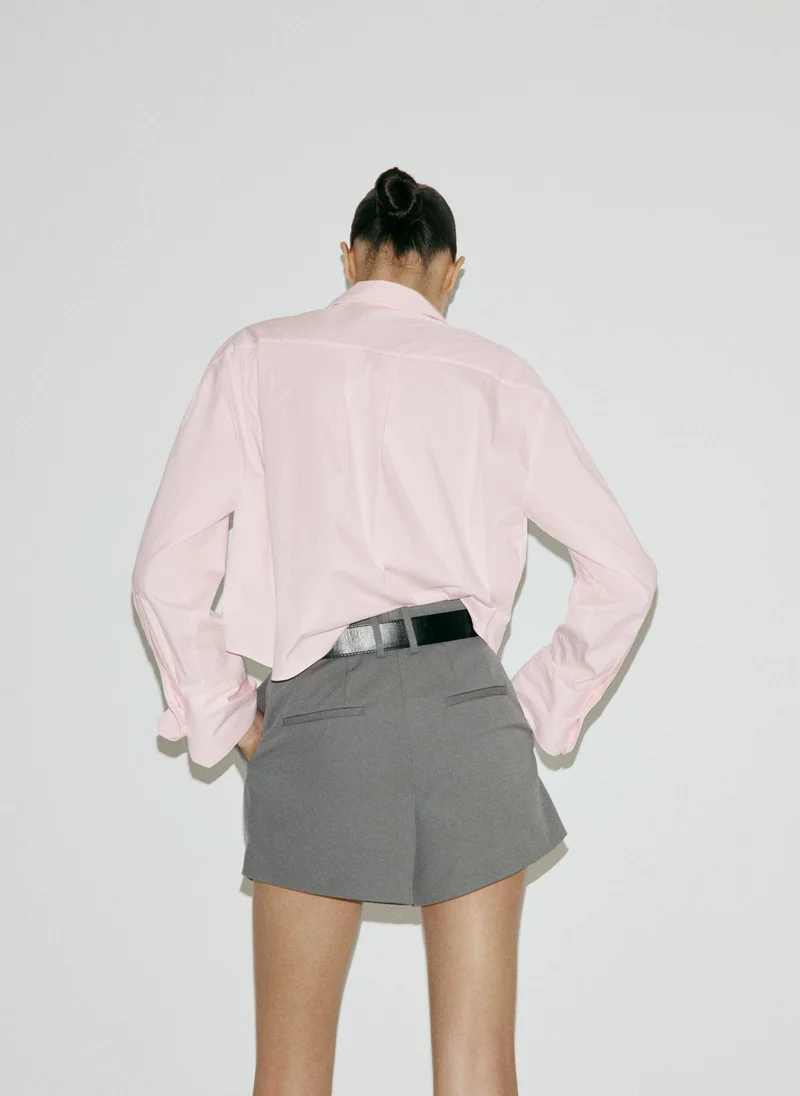 مانجو Cotton Shirt With Hidden Buttons