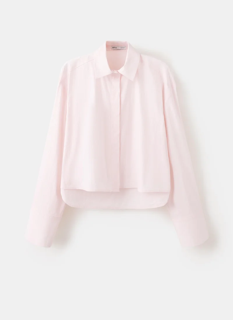 Mango 85-ROSA Cotton Shirt With Hidden Buttons for Women | Best Price UAE