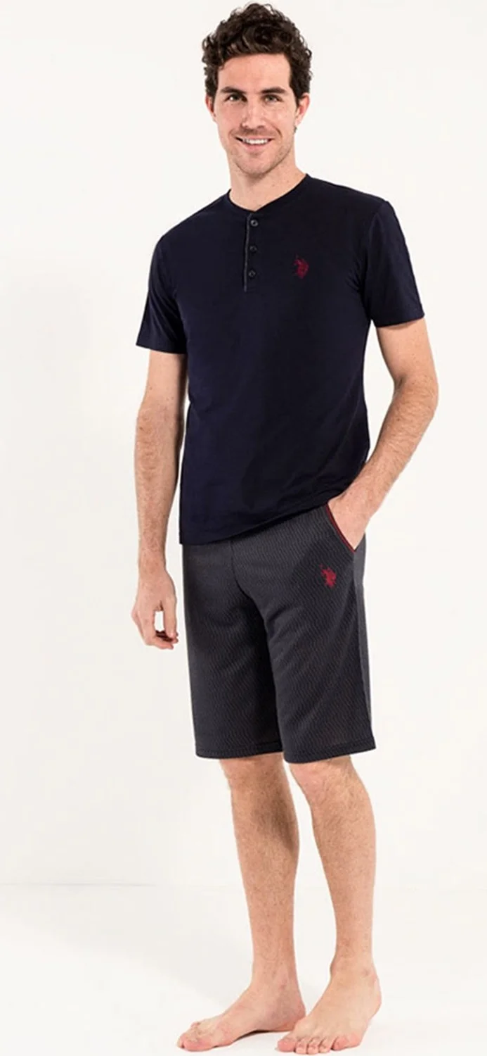 U.S. Polo Assn. BASE. Polo Assn. Men's Claret Red 3-Piece Pajama Set