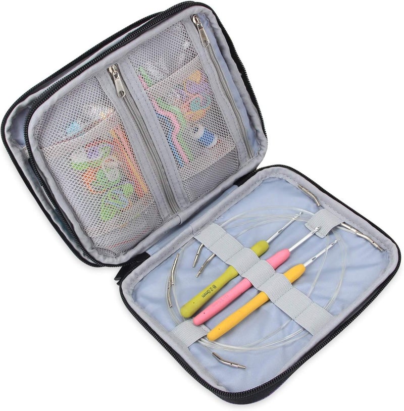 Teamoy Organizer Case for Interchangeable Circular Knitting Needles, Crochet Hooks and Knitting Accessories, Keep All in Place and Easy to Carry, Purple (No Accessories Included) - Image 5