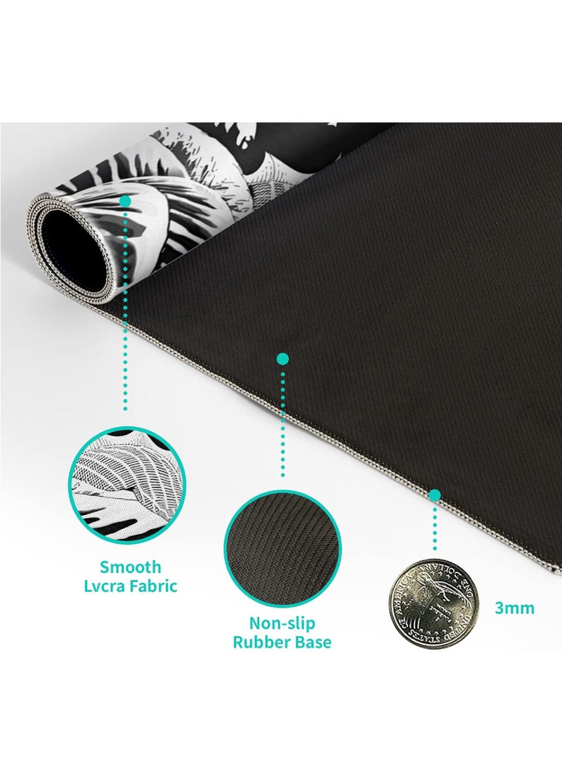 Rock Pow - Wave Dragon Gaming Mouse Pad - Abstract Mat with Non-Slip Rubber Base 800 * 300 * 3mm Stitched Edges - Desk Pad for Office and Home - Image 1