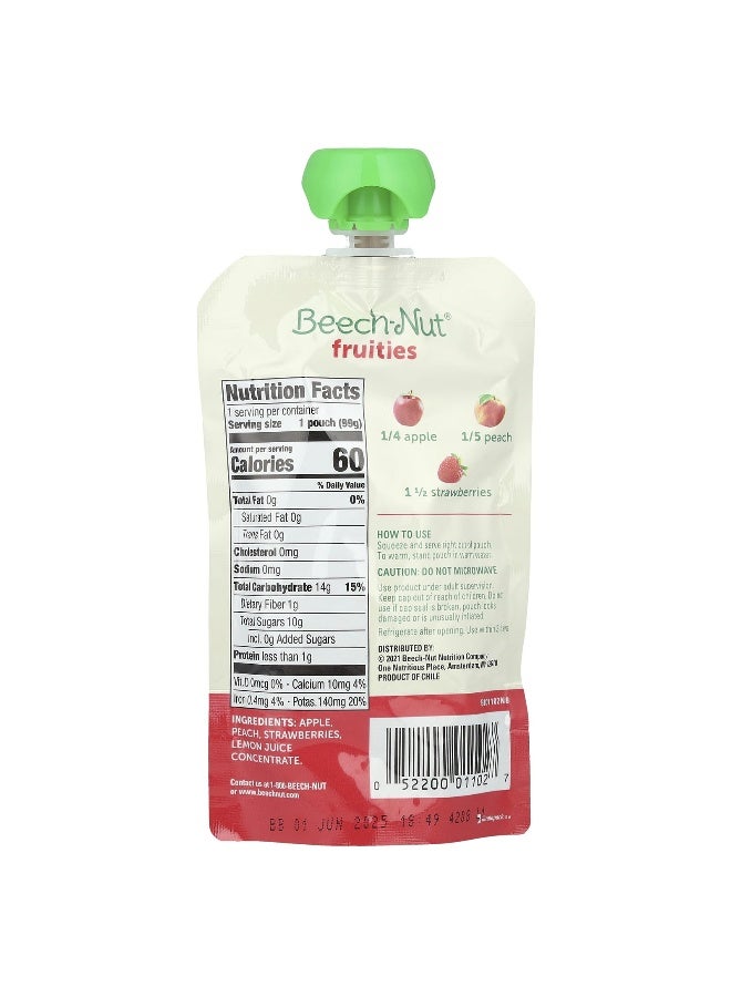 Beech-Nut, Fruities, 6+ Months, Apple, Peach & Strawberries, 12 Pouches, 3.5 oz (99 g) Each - Image 2