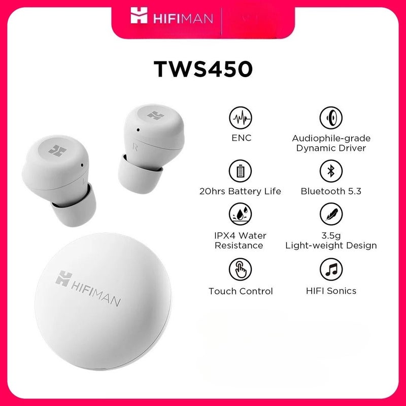 Hifiman Tws450 True Wireless Stereo Headset with Environmental Noise Cancellation - Image 1