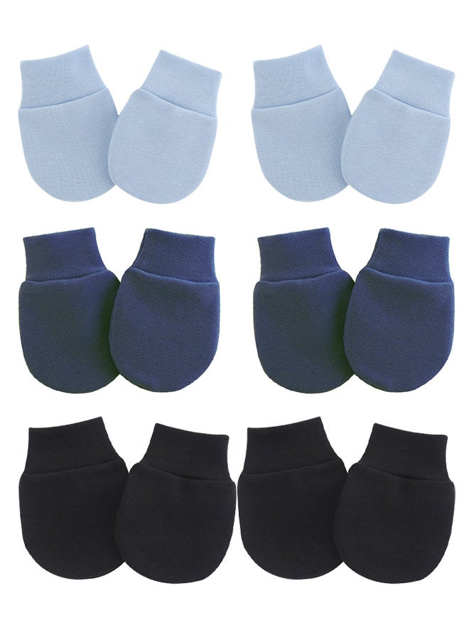 6 Pairs Baby Scratch Mittens Unisex Cotton Gloves Suitable For 0-6 Months